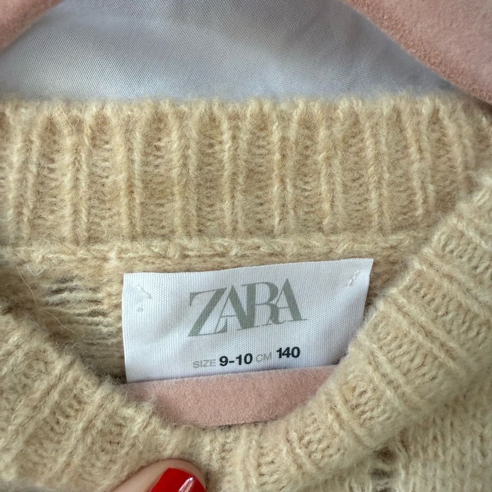 Zara Girls Cream Knit Sweater Size 9–10 | Soft Ribbed Pullover - Picture 5 of 5